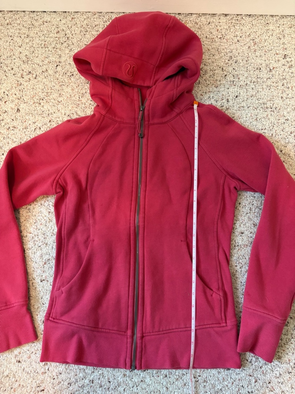lululemon athletica Scuba Raspberry Red Full-Zip Hoodie